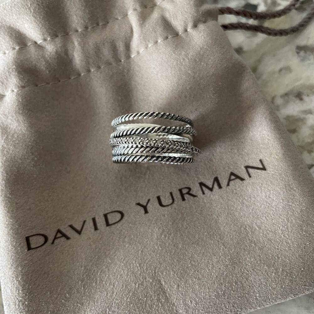 David Yurman Crossover wide ring with Diamonds